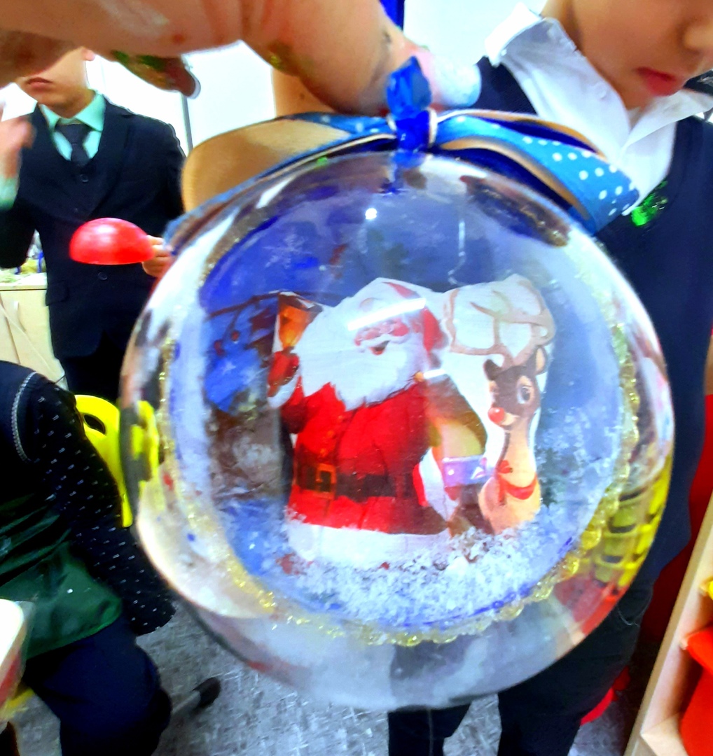 Детский мастер-класс по объемному декору новогодних шаров
